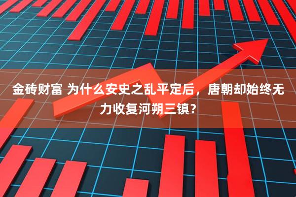 金砖财富 为什么安史之乱平定后，唐朝却始终无力收复河朔三镇？